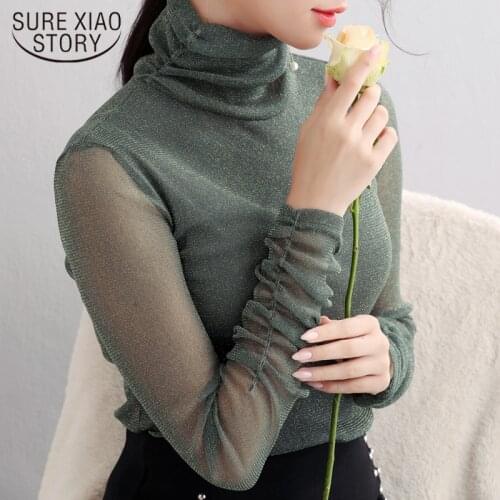 2021 Autumn Winter New Glitter Shirt Tops Fashion Elegant Shiny Sequin Blouse Tunic Women Blouses Shine Womens Blouses 16330