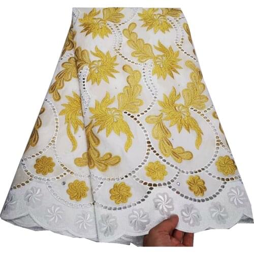 New Arrivals Swiss Cotton Lace Fabric Embroidery African Lace Fabric Travel Nigerian Voile Lace Fabric For Wedding Party YC-15
