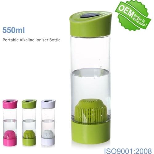 550ml Portable Alkaline Water Ionizer Bottle ORP Nano Energy Flask pH Balance Hydrogen Cup Negative Ion Water Ionizer AlkaBottle