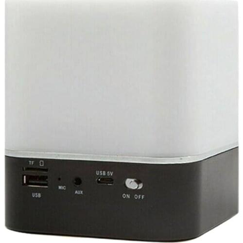 Portable LED Wireless Bluetooth Speaker with Touch Light Sound Box Smart Alarm Clock Bedroom Bedside Desk Lamp Music Player