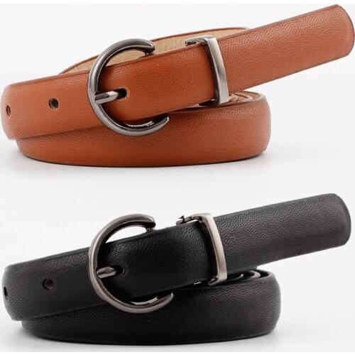 105*1.8 Women Strap Black Red Thin Belt 2019 Female Metal Buckle Waist Belt Ladies Waistband Jeans Belt Feminine Ceinture