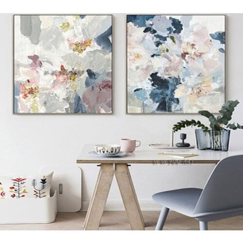 Hand Painted Abstract Oil Painting On Canvas Bright Color Flowers Landscape Modern Wall Art Decorative For Living No Frame