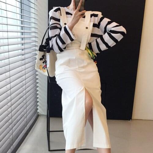 Sannian Women Dress Summer Temperament Thin Square Neck High Waist Slim Knee-length Open Back Straps Dresses Ladies Clothes