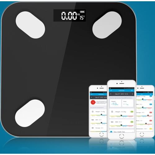 Bluetooth smart weight digital fat scale can be connected to mobile phone to automatically monitor weight fitness health scale