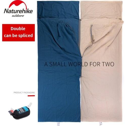 Naturehike Camping Sleeping Bag Liner Outdoor Single Double Envelope Ultra-light Portable Cotton Sleeping Bag Liner NH15S012-D