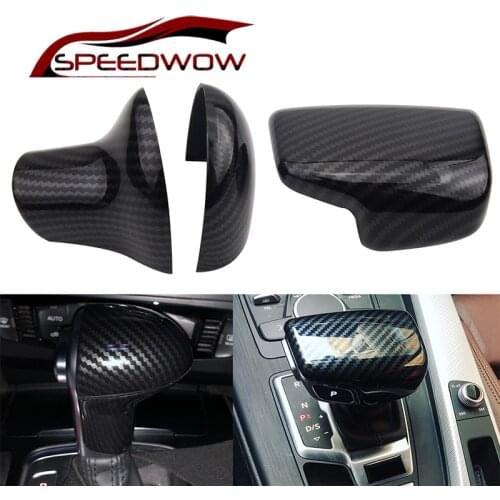 SPEEDWOW ABS Carbon Fiber Gear Shift Knob Cover Cap Sticker Trim For Audi A3 8V S3 A4 B8 A5 A6 C7 S6 A7 S7 A8 Q5