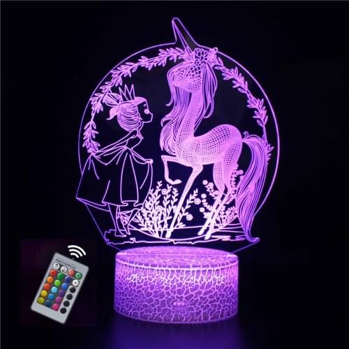 3d Lamp Unicorn Led Night Lights for Kids Bedroom Decoration Light Gift for Birthday Anniversary 7/16color Desk Lamp Nightlight