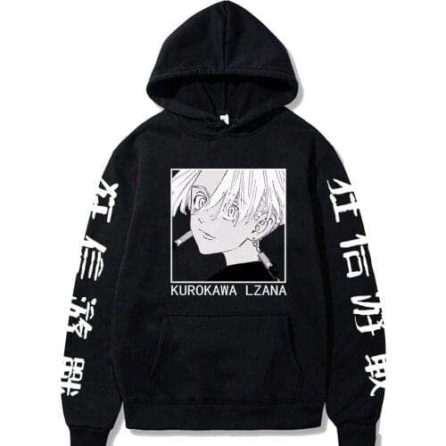 Anime Tokyo Revengers Cosplay Hoodies Hip Hop Streetwear Kurokawa Izana Pullover Homme