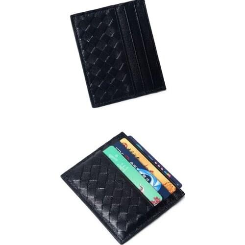 Card & ID Holders real leather woven wallet Sheepskin ultrathin man use