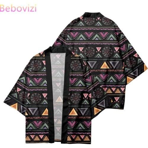 Japanese Streetwear Cardigan Women Men Harajuku Haori 2021 Plus Size 5xl 6XL Geometry Samurai Cosplay Kimono Top Yukata Clothes