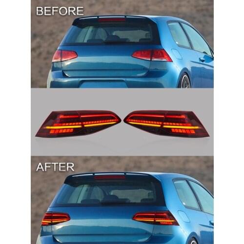 VLAND Tail Lights Assembly For Volkswagen Golf 7 2013-2019 Taillight Tail Lamp With Turn Signal Reverse Lights LED DRL Light