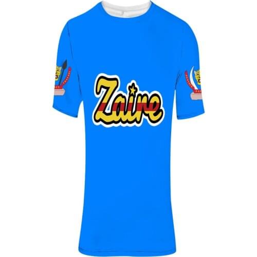 ZAIRE male youth custom made name number zar casual t shirt nation flag za congo country french republic print photo clothes
