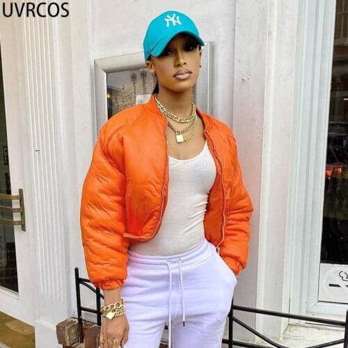 UVRCOS Long Sleeve Top Woman Jacket 2021 Fashion Veste Baseball Autumn Clothes Women Stand Neck Zipper Casual Hot Y2K Streetwear