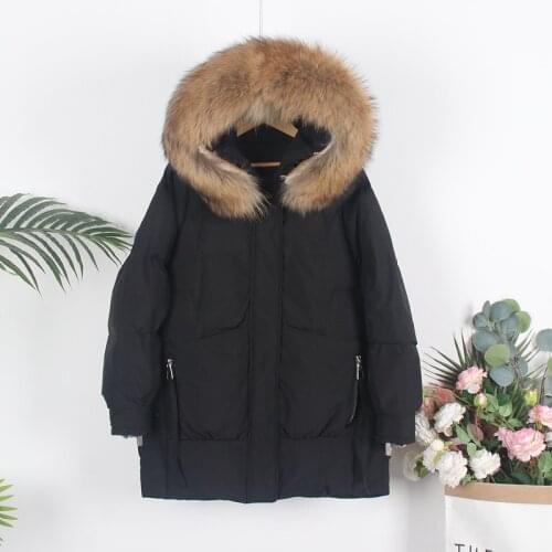 MENINA BONITA 2021 New White Duck Down Winter Jacket Women Real Natural Fox Fur Collar Hooded Coat Thick Warm Loose Streetwear