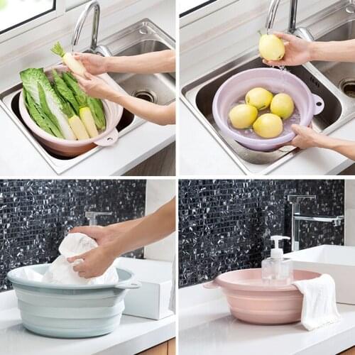 1pc Portable Foldable Large Washbasin Household Plastic Laundry Tub Travel Plastic Basin