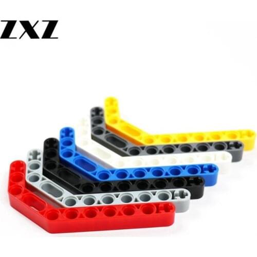 10PCS Liftarm Beam 10+2 Cross Hole Curved Shape Beam Double Bent Thick 32009 Technical Parts Kids Toys