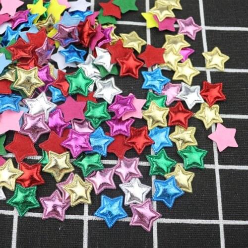 100pcs 2cm Color Stars Padded Patch Appliques DIY Crafts Supplie Hair Accessories Garment Scrapbooking Decor Materials Pentagram