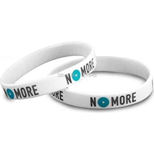 100pcs Domestic ViolenceSexual Assault NO MORE wristband silicone bracelets rubber cuff bangles free shipping by epacket A