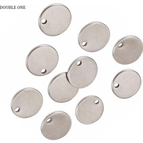 100pcs 304 Stainless Steel Blank Stamping Tag Pendants for Bracelet Earring Pendant Charms, Flat Round, 10x0.6mm