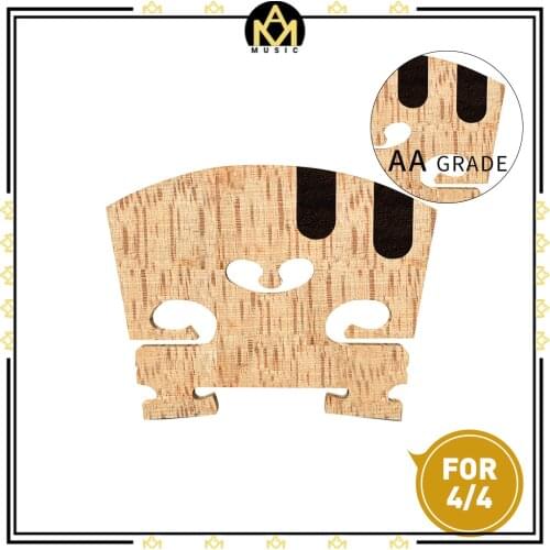 1PC-Master AA Grade Maple Violin Bridge 4/4 Violin Bridge With E A Ebony Inlay