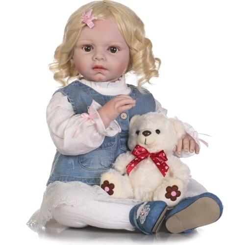 2017 New design fashion lifelike reborn toddler doll soft silicone vinyl real gentle touch 28inches gift for kids