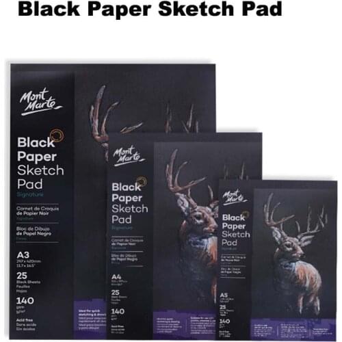 25 Sheet A4/A5 Black Paper Cardboard Notebook, Art Marker Sketch pad Book For Paiting Drawing Easy to color oil painting