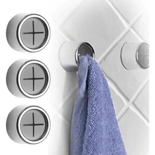 3PCS Round Towel Holder Kitchen Self-adhesive Towel Hooks Bathroom Wall Mount Shower Towel Storage Hook