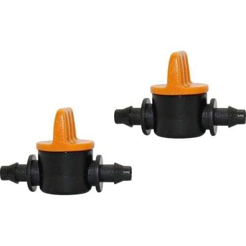 5 Pcs 4/7mm Miniature Valves Homebrew Garden Irrigation Switch Coupling Barbed Slotted Water Hose Valve Garden Water Connectors