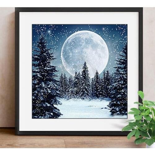 Diamond Embroidery Snow Landscape Winter Full Square Drill Picture Of Rhinestone Mosaic Decoration Paint With Diamond