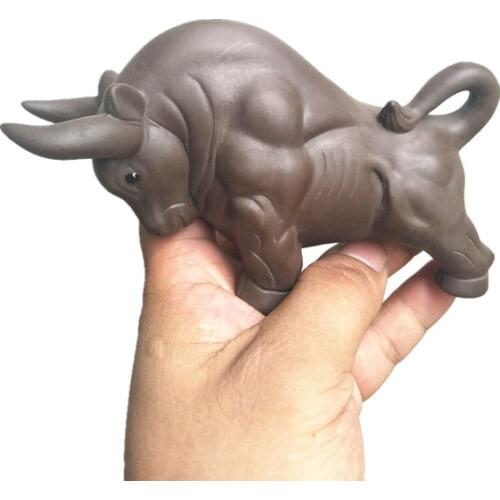 Hippo Buffalo Purple Sand Tea Pet Fine Ceramic Ornaments Purple Sand Tea Pet Animal Model Decoration Handmade Boutique