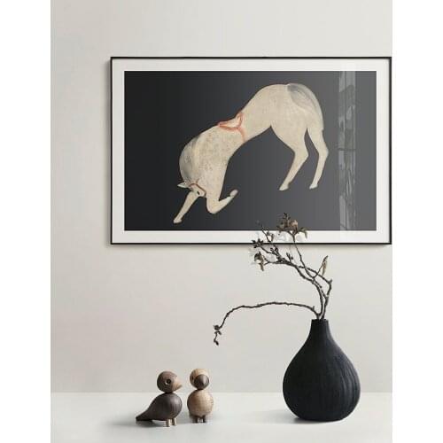 Modern Minimalism Style Black and White Poster Cool Horse Animal Canvas Painting Prints Wall Pictures for Living Room Decor