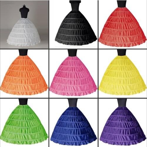 Cheap White 6 Hoops Petticoats For Wedding Dress Crinoline Underskirt Cheap Wedding Accessories