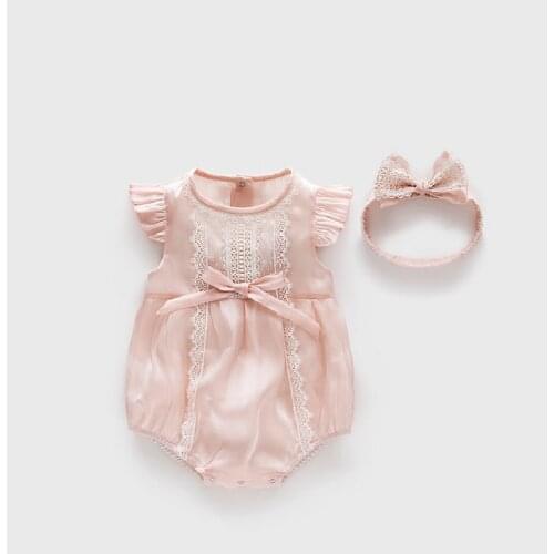 Baby Clothes Lace Princess Newborn Baby Girls Romper For 1st Birthday Party Toddler Girls Clothes Infant Baby Jumpsuit Vintage