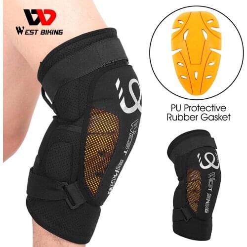 WEST BIKING Knee Pads Cycling Protector with PU Rubber Pad Physical Filling Running Basketball Sports Safety Knee Tendon Support