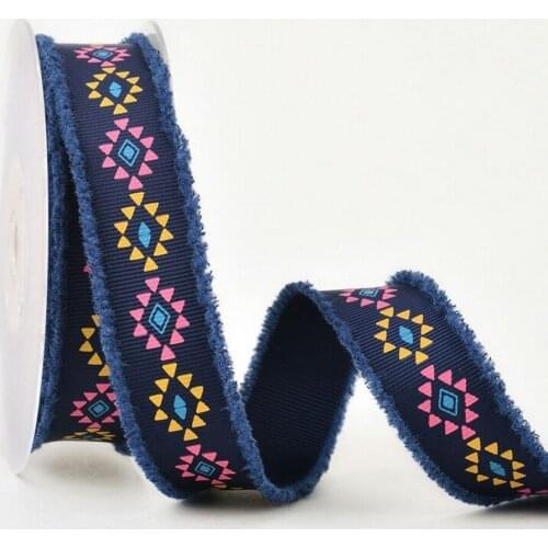 Hyfsy 10072 High quality 25mm national wind ribbon needs 50 yards of DIY clothing materials headwear gift packaging Grosgrain