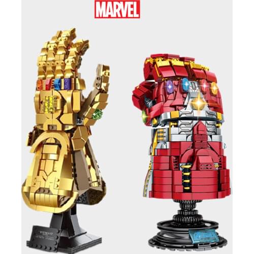New Marvel Avengers Weapon Iron Man Toy Thanos Thor Infinity War Endgame Gauntlet Mjolnir Stormbreaker Building Block Brick Kid