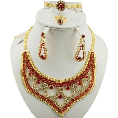 Indian Jewelry Set Chic Style Shining Metal Slice Bib Choker Necklaces Earrings Party Wedding Fashion Jewelry Sets 2018