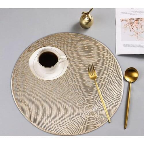 38cm Round PVC Environmental Protection Home Coffee Cup Mat Table mat Wedding Christmas Placemat For Holiday Decoration