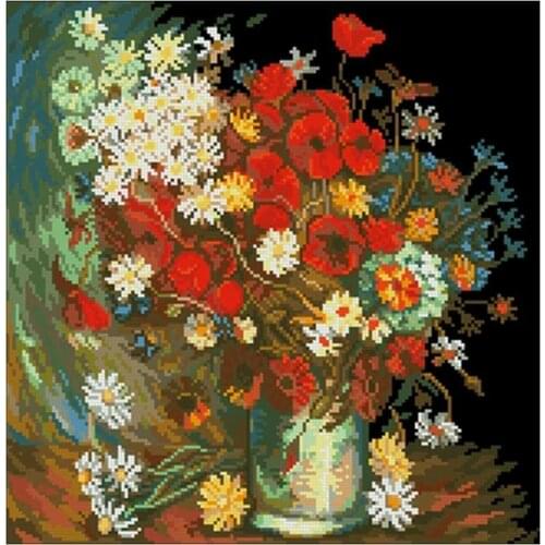 Flowers in a bottle patterns Counted Cross Stitch 11CT 14CT 18CT DIY Chinese Cross Stitch Kits Embroidery Needlework Sets