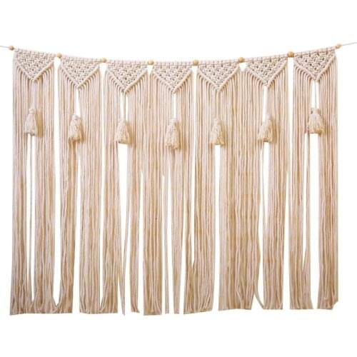 AD55 Macrame Wall Hanging Wall Tapestry Large Bohemian Wall Decoration for Wedding Backdrop Curtain Fringe Garland Banner Bedroo
