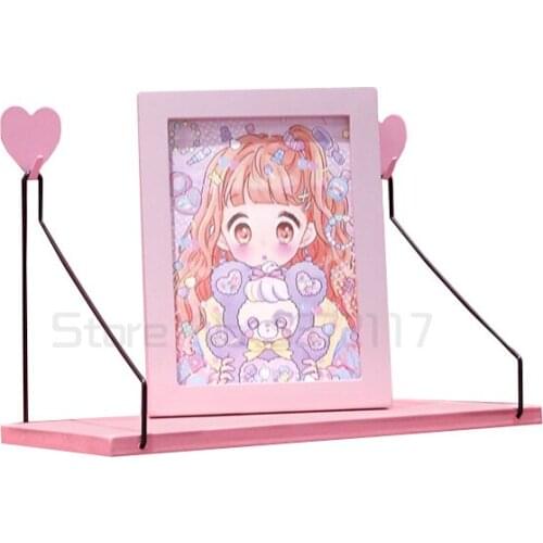 Wall storage rack wall hanging decoration rack bedroom wood finishing rack wall storage rack support