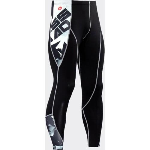 New Fashion Mens Compression Pants 3D Print Splice Quick Dry Skinny Bodysuit Leggings Tights Jogger MMA Joggers Trousers Men