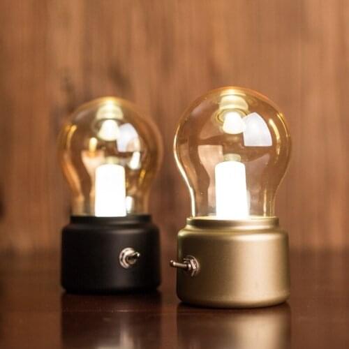 New Year Led bulb Classical blowing desk lamp decoration light Retro USB Rechargeable Night Light Desk Table LED Lamp WJ11