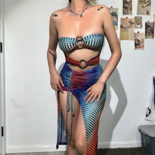 Adogirl Hollow Out Off Shoulder Side Split Drawstring Dress Women 2021 Summer Backless Skinny Sexy Hot Party Clubwear Midi Dress