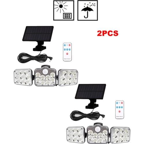 2pcs 138 led remote seperable Solar Powered Durable Spotlight Outdoor Street Lamp Foldable Waterproof Wall Lamp Energy Saving 3