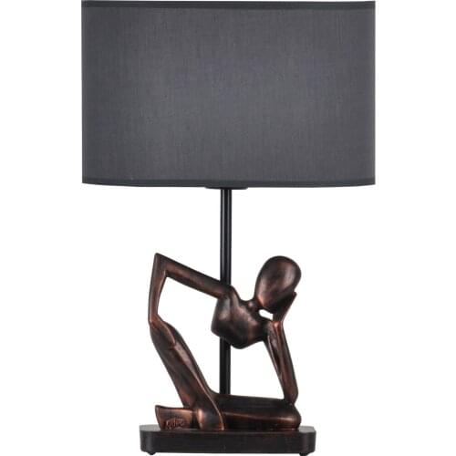 Qdec New Season Gift Decorative Accessories Home Office Bedroom Modern Designed Human Figure Sculpture Lampshade Copper Gray