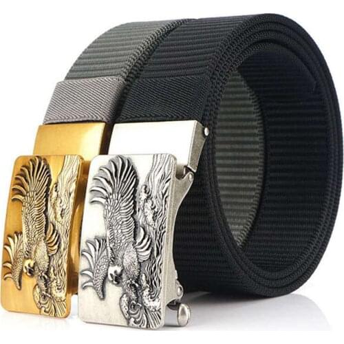 Mens Nylon Leather Belt Toothless buckle belt Waistband Male Mens vintage belt width:3.4cm