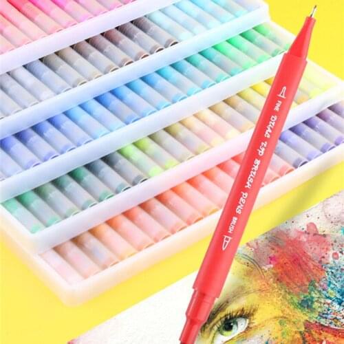 Brush Pen Set 12/24/36/48/60 Colors Dual Tip Art Markers for Sketching Portable Calligraphy Pens Marker Set Art Supplies