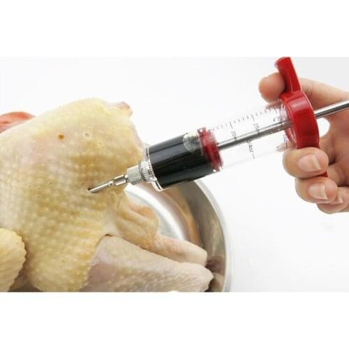 Marinade Injector Flavor Syringe Cooking Meat Poultry Turkey Chicken BBQ Tool for Dinner