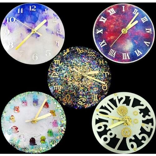 Silicone Clock Expoxy Mold Multifunction Pendant Jewelry Accessories Handcraft Jewelry Clock Craft Making Mould Round